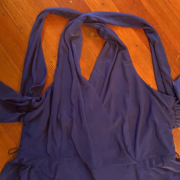 🆕 Dressbarn Halter Zip Back Purple Dress, Size 16 - Picture 3 of 9